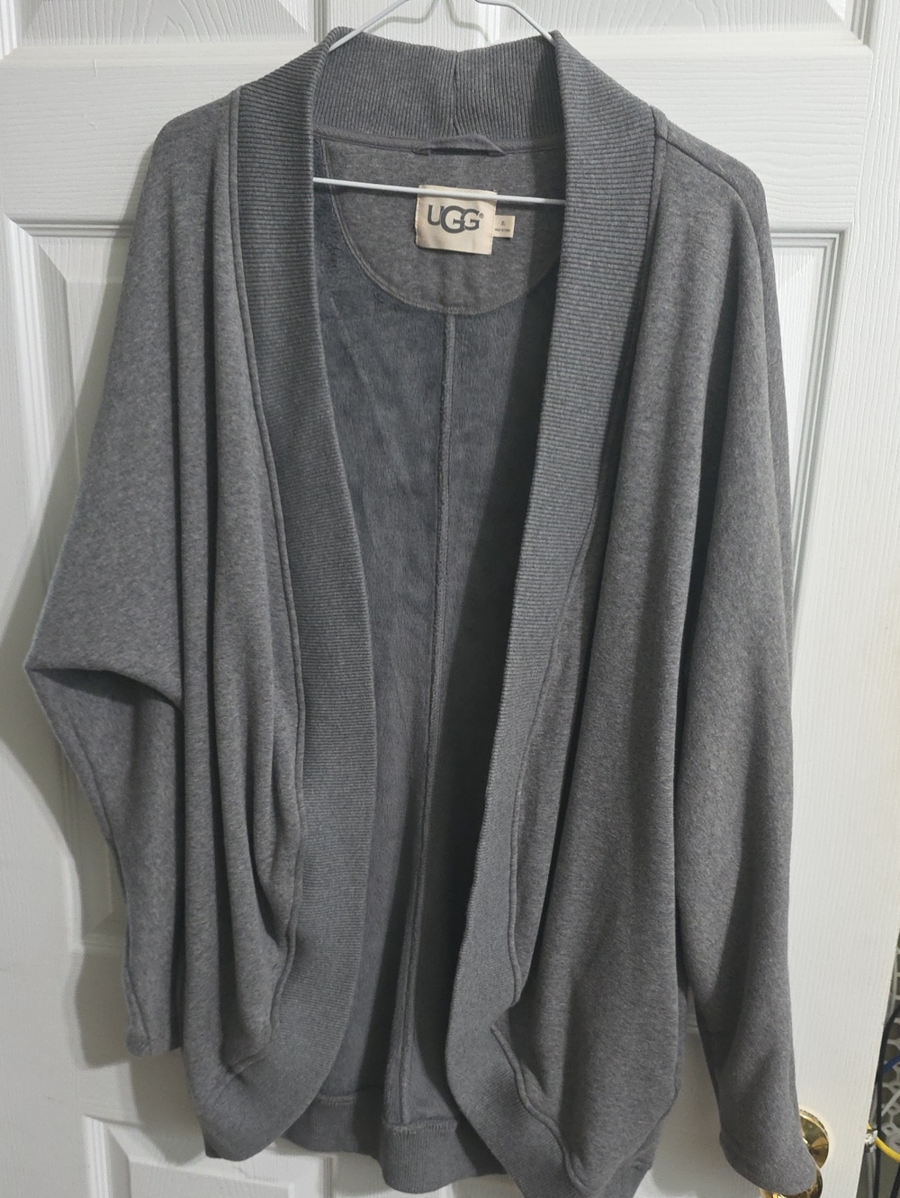 UGG Women's Gray Drape-Front Knit Cardigan